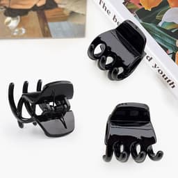 12x Middelgrote Zwarte Haarklemmen – Sterke Antislip Haarspeld voor Dik Haar Dames & Meisjes (3,3 cm) — thumbnail 4