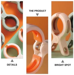 Set van 6 winddichte kledingclips - Klem - Plastic clips - Handdoekclips - Voor wassen en drogen - Plastic - Wit/Roze/Groen — thumbnail 4