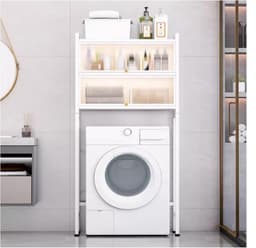 Wasmachine Kast - Opbergrek - Ruimte Nizen - 3 Laags Ontwerp - Verstelbaar - Wit — thumbnail 1