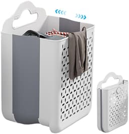 Opvouwbare Wasmand - Wasmand Voor Vuile Was - Draagbaar - Ruimtebesparend - Opvouwbaar - Opbergmand - Multifunctionele Container - 3 Stuks — thumbnail 5