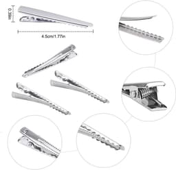 150x Zilveren Haarspeldjes Krokodillenklemmen 4,5 cm - Antislip Metaal voor Kapsels & Knutselen — thumbnail 1