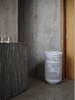 Zone Denmark Ume Wasmand met Deksel - 60 liter - Soft Grey (grijs) - Kunststof - Ronde Wasmand met Hengsel - Wasbox of Opbergmand — thumbnail 2