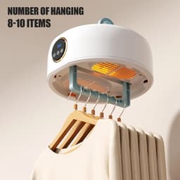 Draagbare wasdroger, opvouwbare droger met constante temperatuur van 68 °C, 1-8 uur timing, mini-droger voor 8-10 kledingstukken, kleine wasdroger voor appartement, trip — thumbnail 4