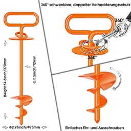 Grondanker voor honden - Stevige hondenanker tot 220 lbs voor tuin, strand en gazon — thumbnail 4