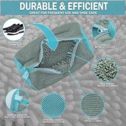 2 stuks waszakken voor schoenen in wasmachine - herbruikbaar - 360° reiniging - veilige ritssluiting - alle soorten schoenen en drogers - grijs — thumbnail 5