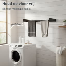 Goodly® High quality Wanddroogrek - Droogrek muur inklapbaar - Wasrek - Wasdroogrek buiten - 4m - drooglijn - Zwart — thumbnail 5