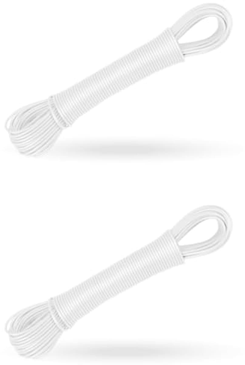Uittrekbare Waslijn - 20 Meter, Roestvrij en Weerbestendig, Perfect voor Droogmolen en Tuin — afbeelding 1
