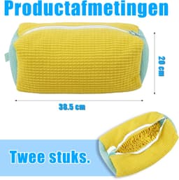 Ynkkvre - 2 stuks Schoenwaszak - Waszak voor Alle Soorten Schoenen - Wasmachine en Droger Schoen Waszak - Geel — thumbnail 3