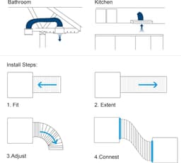 150mm Aluminium Luchtafvoerslang - 5 Meter - Flexibel Afzuigkap Wasdroger Lucht Afvoer Slang - Flexibele Ventilatieslang Buis — thumbnail 5