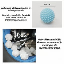 9 stuks - Drogerballen - Wasbollen - Wasdrogerbal - Wasbol Reinigingsballen - Anti-Kluwen Kleding Beschermers - Egel Ontwerp Wasmachine Ballen voor Beter Wassen — thumbnail 2