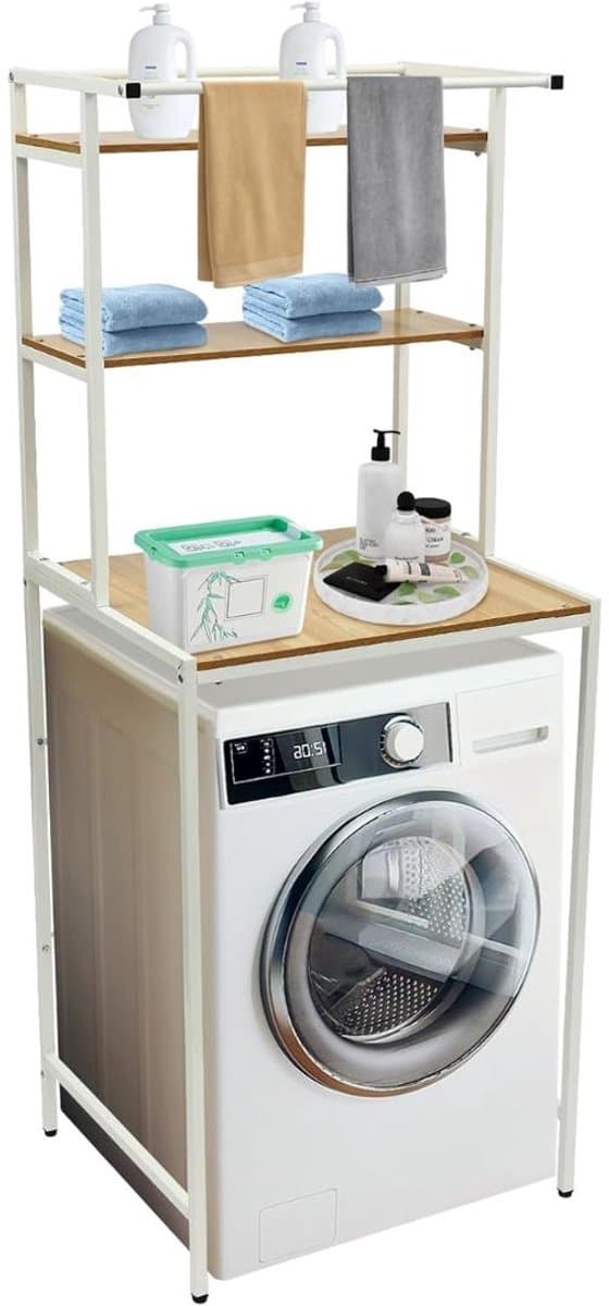 ApexArte® Wasmachine Ombouw - Opbouwmeubel - Kast Wasdroger - Meubel - Wit — afbeelding 1