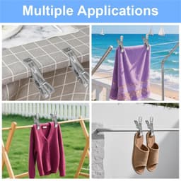 Set van 12 RVS Kleding- en Multifunctionele Klemmen, Sterke Veerklemmen 12 cm voor Tapijten, Dekens, Handdoeken, Canvas en Buitengebruik — thumbnail 5