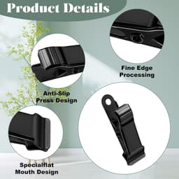 20 stuks - mini-metalen klemmen - krokodillenklemmemetalen - stevige veerklemmen - hangende krokodillenklemmen - voor kabels, fotosnacks, papiers, gordijnen (zwart) — thumbnail 4
