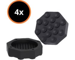 Premium Trillingsdempers Wasmachine Met Noppen – Set van 4 stuks – Zwart - Anti-Vibratie – Geluidsreductie & Anti-Slip – Universeel – Achthoekig — afbeelding 1