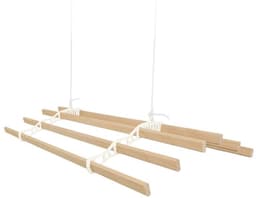 Verschuifbare Plafond Kledingdroger met Katrol 6 Latten 2.4m Ivoor - Ruimtebesparend Design voor Gemakkelijk Drogen — thumbnail 1
