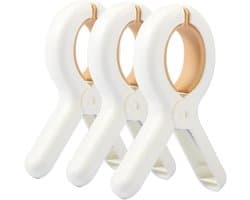 Handdoekknijpers – Handdoekclips – Wasknijpers - Anti-slip – Set van 3 - Badlaken-Strandhanddoekclips - Plastic Quiltclips - Knijpers - Grote Wasknijper Handdoekknijpers - Winddicht