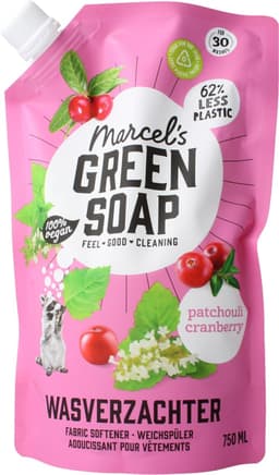 Marcel's Green Soap Wasverzachter Patchouli & Cranberry Navulling - 750 ml — thumbnail 2
