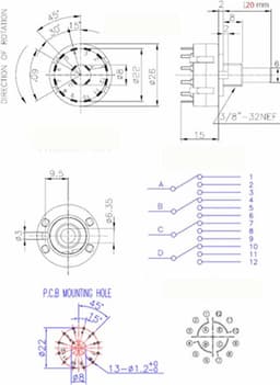 ROTARY SWITCH 4 POLE 3 POSITION RS26 — thumbnail 2