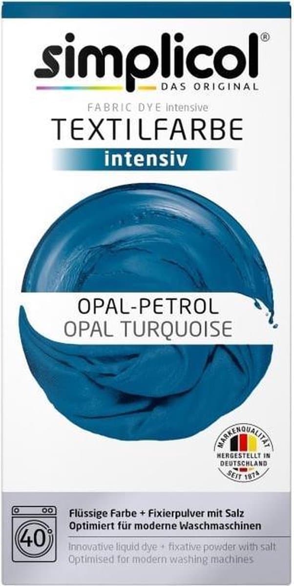 Simplicol Textielverf Intens - Wasmachine Textielverf - Opaal Turqouise - 1 stuk — afbeelding 1