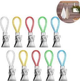 10 stuks metalen clips - theedoekclips - metalen hangende handdoekenclips - veelkleurige keukenhanddoekhangclips - voor thuis/ keuken/ badkamer/ kasten - Willekeurige kleur — thumbnail 1