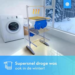 RFWR® Inklapbare Verwarmde Droogtoren met 20 Stangen – Energiezuinig Wasrek voor Binnengebruik – Ruimtebesparend Ontwerp 73x70x147 CM – Veilig voor Kinderen en Huisdieren — thumbnail 3
