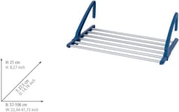 RFWR® Telescopische wasdroger voor balkon en binnen, uitschuifbaar van 57-106 cm, aluminium, roestvrij — thumbnail 4