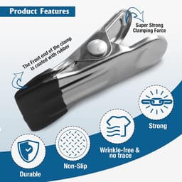 40 stuks clips voor bovengrondse zwembadafdekkingen, roestvrijstalen handdoekklemmen, zwembadklemmen, zware wasknijpers - voor winterafdekkingen, metalen wasknijpers voor strandlakens, wasgoed - zwart — thumbnail 2