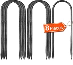 Grondanker, 304,8x82,04 Mm, U-Vorm met Een Diameter Van 8 Mm, Verzinkte Tentharingen, Grondankers, Grondnagels, Haringen, Geschikt voor Tenten, Luifels, Kamperen, Trampolines En Bloemenstandaards (8 Stuks) — thumbnail 1