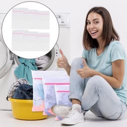 Allecto Plus - 6-delige waszakset voor wasmachine - waszak met ritssluiting - ondergoed - babykleding - bescherming wasmachine - wasnet lingerie — thumbnail 4