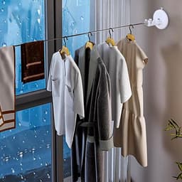 Indoor Wall Mounted Extendable Portable Drying Clothesline Retractable 5m for Living Room Bathroom Balcony (White) — thumbnail 2
