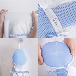 Waszak Schoenen - Schoen Wasmachine Tassen 2-Pack – 360° Pluizige Vezel Reiniging – Trainer Wastas met Verborgen Rits – Herbruikbare Schoen Reinigingszak — thumbnail 4