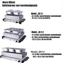 Thuys – Warmhoudplaat Elektrisch – Buffetwarmer – Rechaud – 55 x 27 x 14cm – Veelkleurig — thumbnail 2