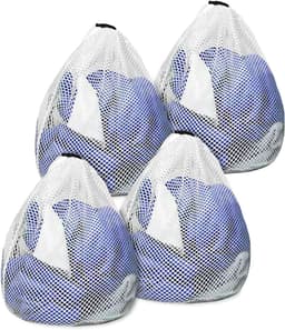 Allecto Plus - Waszakken 30 x 40 cm, 4 Stuks - Koordgazen Waszak voor Wasmachine - Ideaal voor BH, Sokken, Babykleding - Duurzame Wasmachinezak - Wit — thumbnail 1