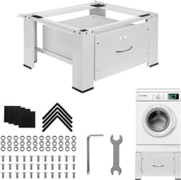Maclean - Wasmachine Verhoger - Sokkel voor wasmachine/droger met lade - Wasdrogeronderstel - max. belasting 150kg, wit, MC-117 W — thumbnail 1