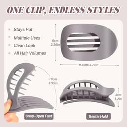 Platte Haarclips voor Vrouwen - 6 Stuks Eendenbekhaarclips - Comfortabele Franse Klauwclip met Sterke Grip — thumbnail 4