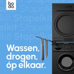 Tussenstuk Wasmachine Droger – Stapelkit met Uitklapbaar Droogrek – Zwart – Bodo® — thumbnail 3
