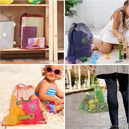 Allecta - Set van 10 Nylon Waszakken met Trekkoord - Multicolor - 35,5 x 40 cm - Voor Opslag, Reizen, Wassen, Sport, Strand en Zwembad — thumbnail 5