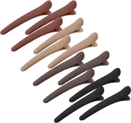 12x Grote Matte Haarspeldjes Zonder Vouw - Professionele Alligatorklemmen voor Thuis & Salon — thumbnail 1