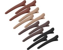 12x Grote Matte Haarspeldjes Zonder Vouw - Professionele Alligatorklemmen voor Thuis & Salon — afbeelding 1