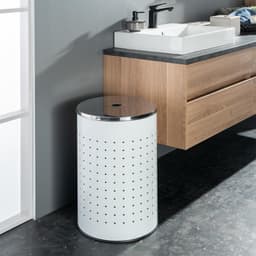 Set van 2 Wasmanden - Wit / RVS - 37L en 54L - Modern — thumbnail 3