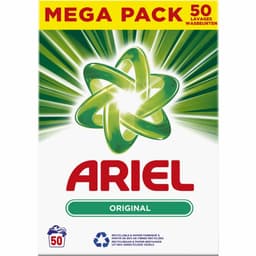 3 x Ariel Original - Waspoeder - Witte en Lichtgekleurde Was - 50 Wasbeurten - Grootverpakking - Waspoeder - Reiniging - Wasmachine - Energiebesparing - Milieuvriendelijk — thumbnail 2