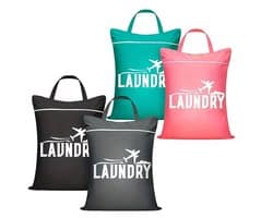 Set van 4 - Grote reiswaszakken - Waterdicht met handvatten - Wasbaar - Geschikt voor op reis - Geschikt voor nat en droog gebruik - Voor zwemkleding, sportkleding, wasgoed, zwembad, studentenkamers, enz. — afbeelding 1