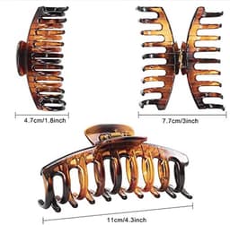 Haar klauwclips voor dik haar - Antislip haarklemmen 10,3 cm | 4 stuks — thumbnail 2
