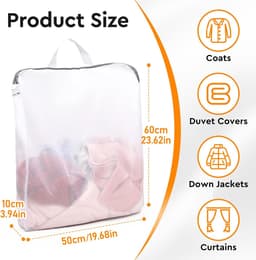 Waszakken Set van 4 - Netten voor Wassen van Ondergoed, Sokken en Tights - Ideaal voor de Wasmachine en Reisgebruik - 50x60cm Met Handvatten — thumbnail 4