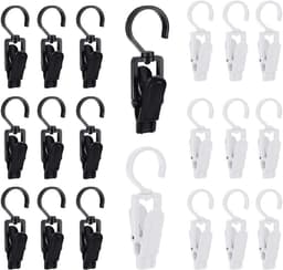 Draaibare wasknijpers in zwart en wit - 20 stuks voor kleding, gordijnen en hoeden — thumbnail 1