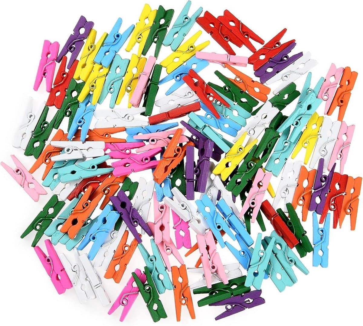 Mini Wasknijpers voor Foto's - 110 Stuks Kleurrijke Decoratieve Clips voor Bruiloft en Feest — afbeelding 1