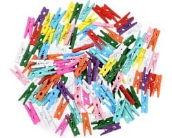 Mini Wasknijpers voor Foto's - 110 Stuks Kleurrijke Decoratieve Clips voor Bruiloft en Feest — afbeelding 1