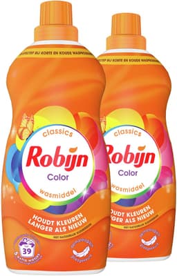 Robijn - Vloeibaar Wasmiddel - Klein & Krachtig - Color - Voordeelverpakking - 2 flessen - 78 Wasbeurten — thumbnail 2