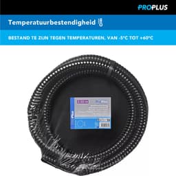 ProPlus Afvalwaterslang - 2,5 m - Afwatering - Temperatuurbestendig - Flexibel en Uittrekbaar - ø 19 mm - Voor het Geleiden van Afvalwater vanuit caravans/campers, vijvers en zwembaden - Afvoerkanaal - Zwart — thumbnail 3