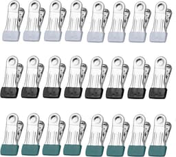Roestvrijstalen Wasknijpers voor Kleding - 24 Stuks, Sterke en Veelzijdige Metalen Klemmen voor Waslijnen, Kleding, Sokken en Foto's — thumbnail 1